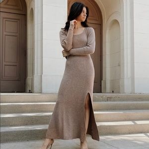 Latte Knit Maxi Dress